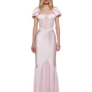 Dolls Kill BELLE KISS SATIN GOWN